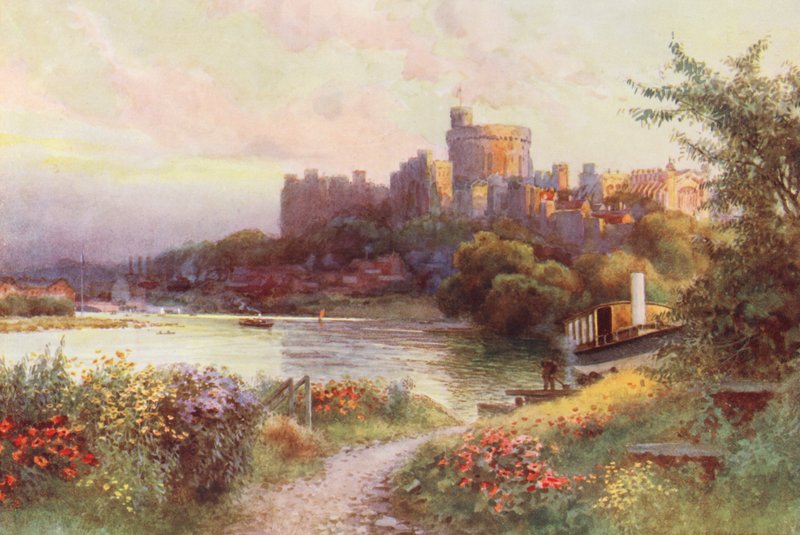 Temze folyó: Windsor (színes litográfia) alkotó: Ernest William Haslehust