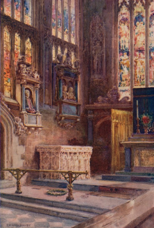 Shakespeare sírja és emlékműve (színes litó) alkotó: Ernest William Haslehust