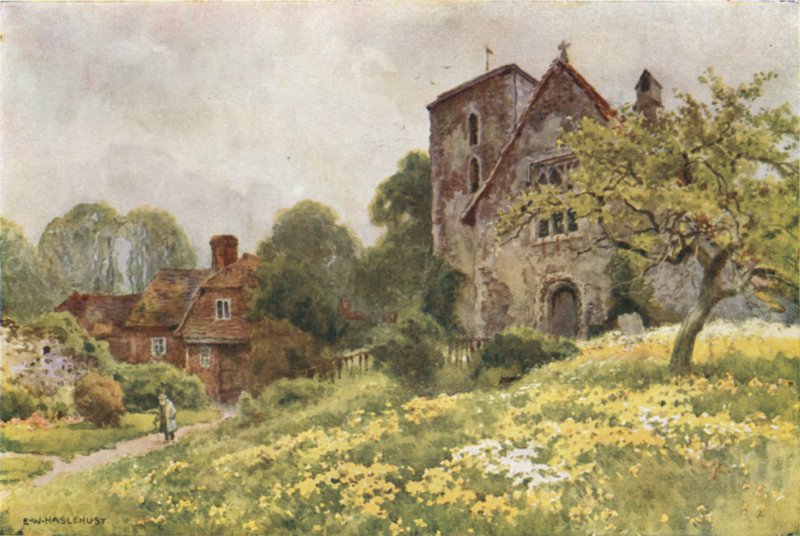 Szent Miklós, Harbledown (színes litó) alkotó: Ernest William Haslehust