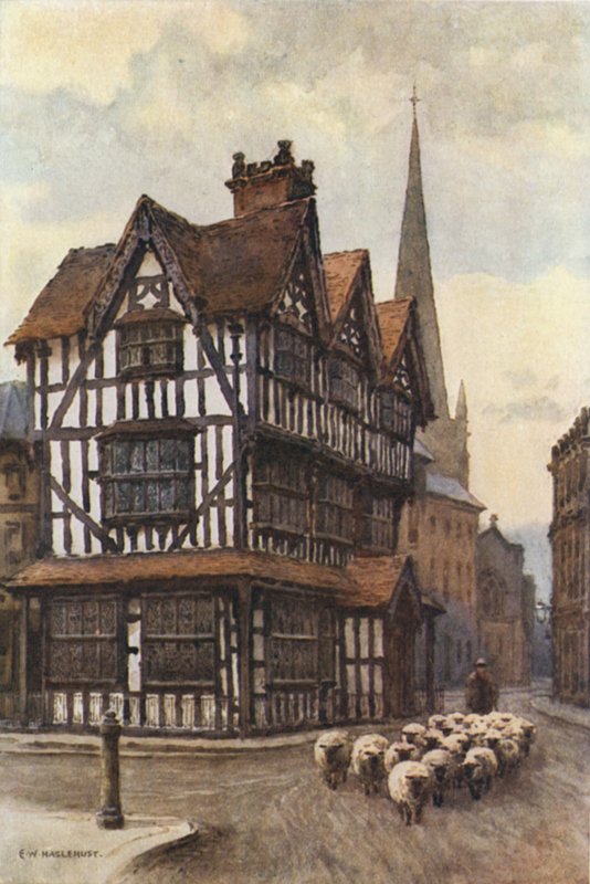 A fekete-fehér ház, High Town (színes litó) alkotó: Ernest William Haslehust