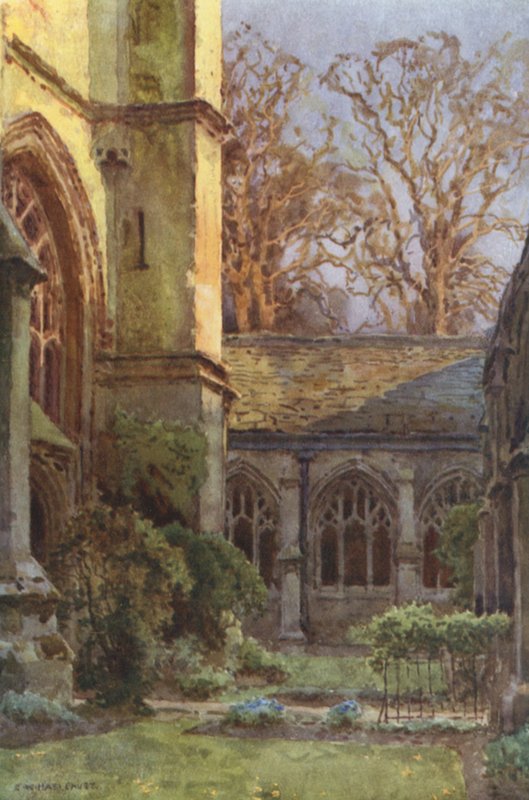 The Cloisters, Winchester College (színes litho) alkotó: Ernest William Haslehust