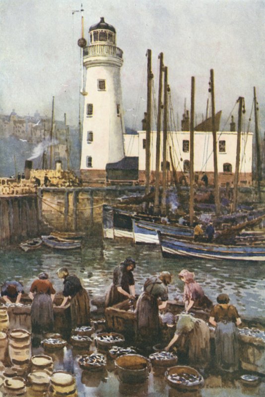 A kikötő a heringszezonban (színes litho) alkotó: Ernest William Haslehust
