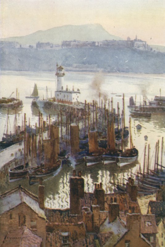 A kikötő az óvárosból (színes litó) alkotó: Ernest William Haslehust