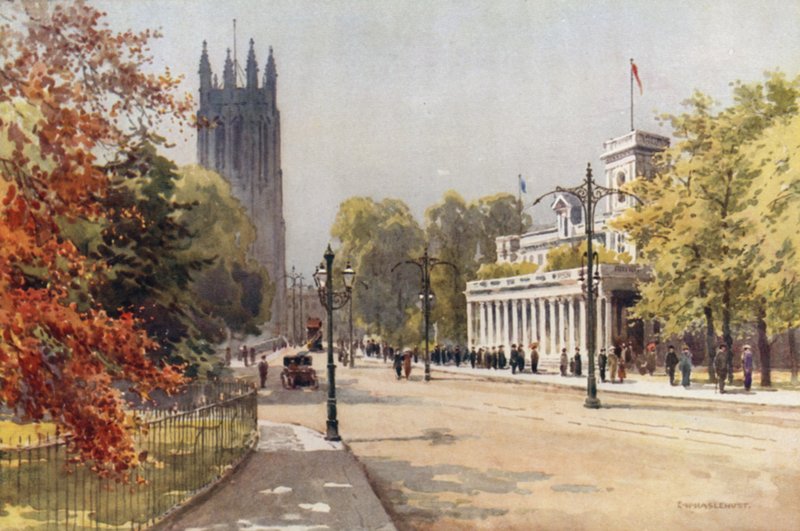 The Parade and Pump Room, Leamington (színes litho) alkotó: Ernest William Haslehust