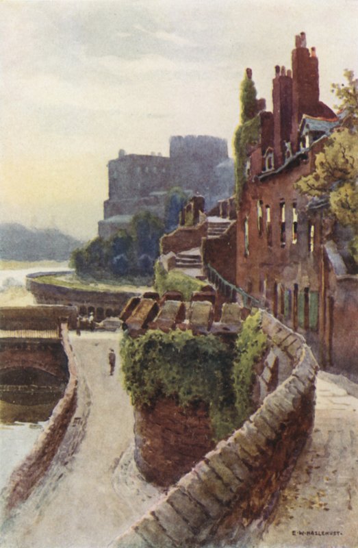 Falak Bridgegate közelében (színes litó) alkotó: Ernest William Haslehust