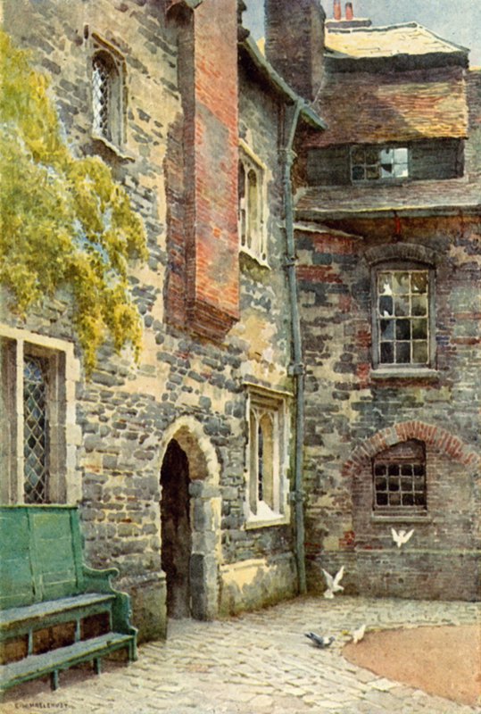 Washhouse Court, Charterhouse (színes litó) alkotó: Ernest William Haslehust