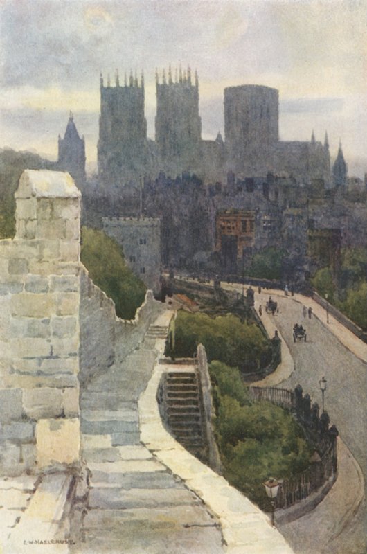 York a városfalakról (színes litó) alkotó: Ernest William Haslehust