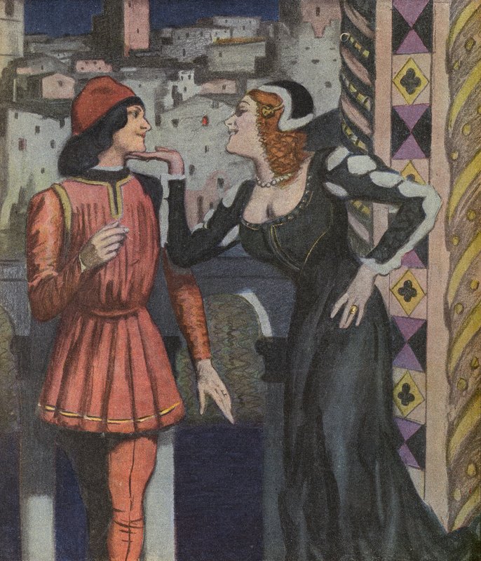 Firenzei flört (színes litó) alkotó: Ernst (after) Heilemann