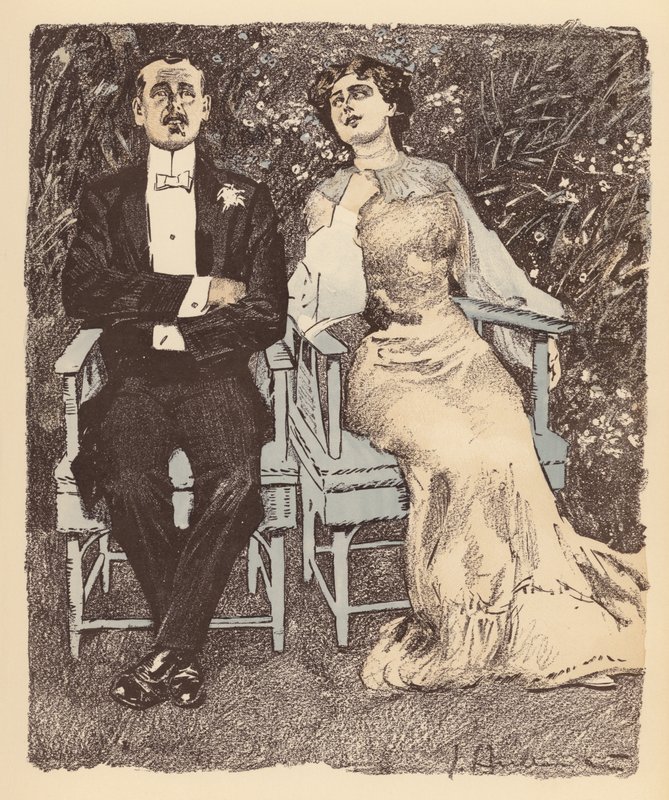 Illusztráció a Berliner Balle von Rideamus számára (színes litográfia) alkotó: Ernst (after) Heilemann