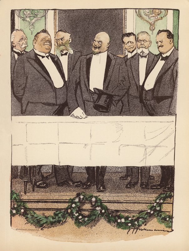 Illusztráció a Berliner Balle von Rideamus számára (színes litográfia) alkotó: Ernst (after) Heilemann