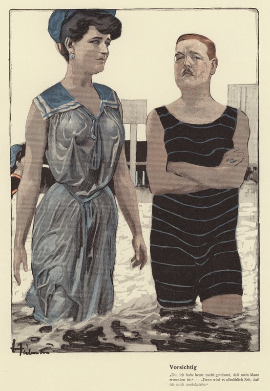Férfi és férjes szeretője fürdés (színes litó) alkotó: Ernst (after) Heilemann