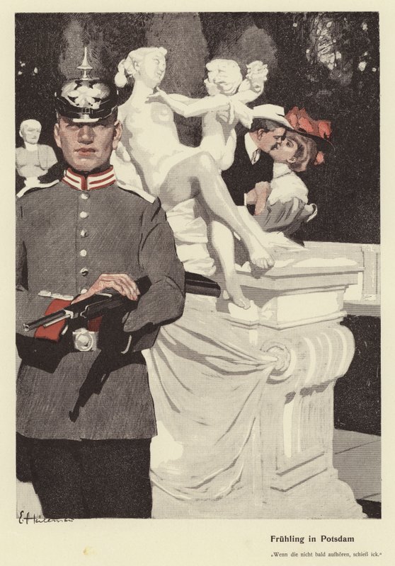 Tavasz Potsdamban (színes litó) alkotó: Ernst (after) Heilemann