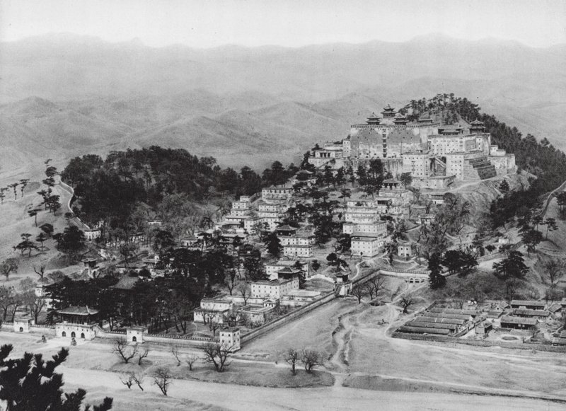 Jehol, Potala, Chihli, A láma kolostor Potala Jeholban, délkeleti nézet (fekete-fehér fotó) alkotó: Ernst Boerschmann
