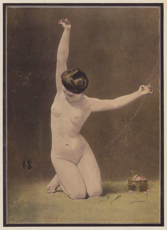 A nő és a madár (színes litó) alkotó: Ernst Philippe Zacharie