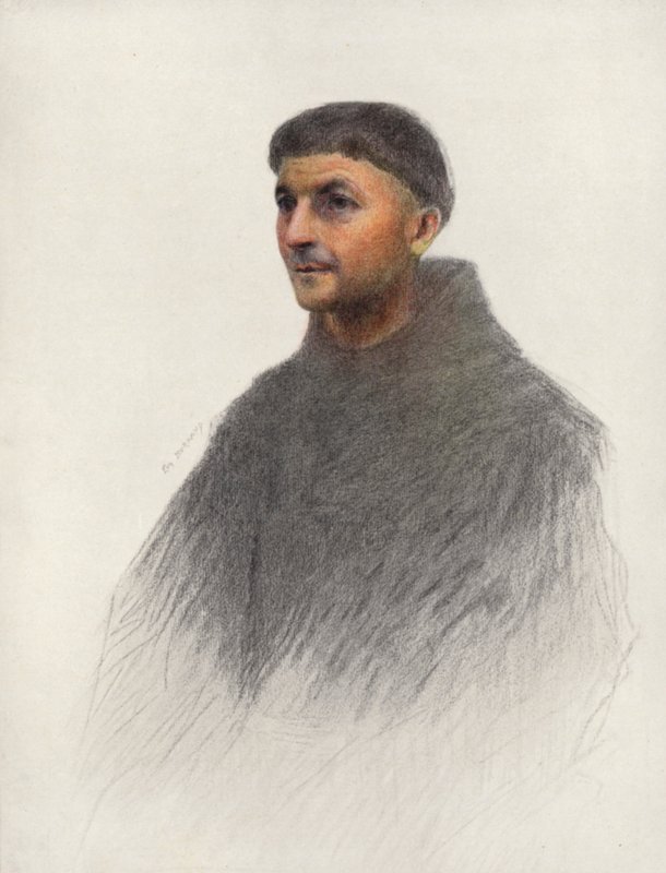 Egy szerzetes (színes litográfia) alkotó: Eugene (after) Burnand