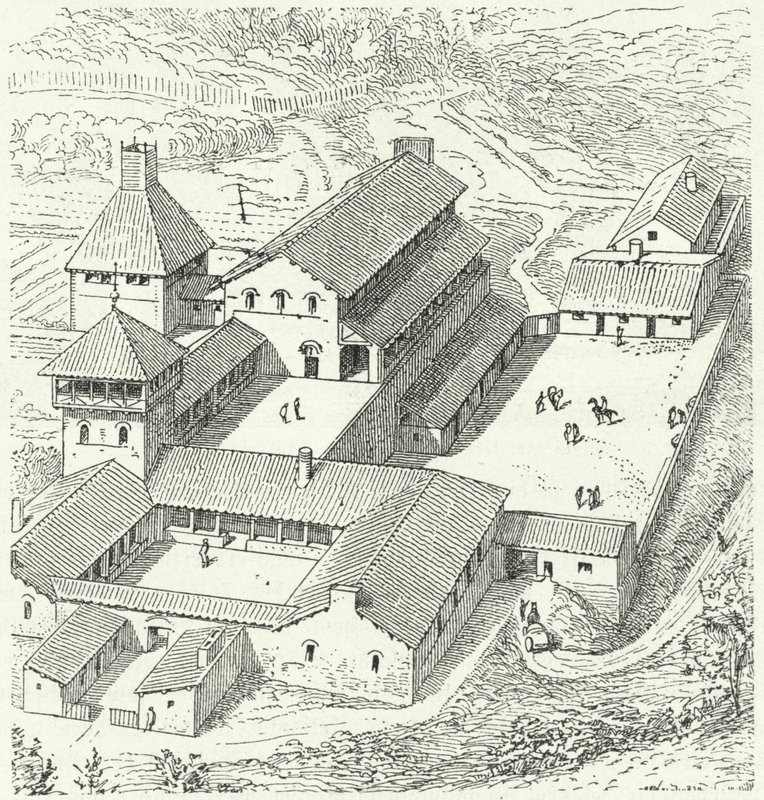 Meroving királyi palota alkotó: Eugene Emmanuel after Viollet le Duc