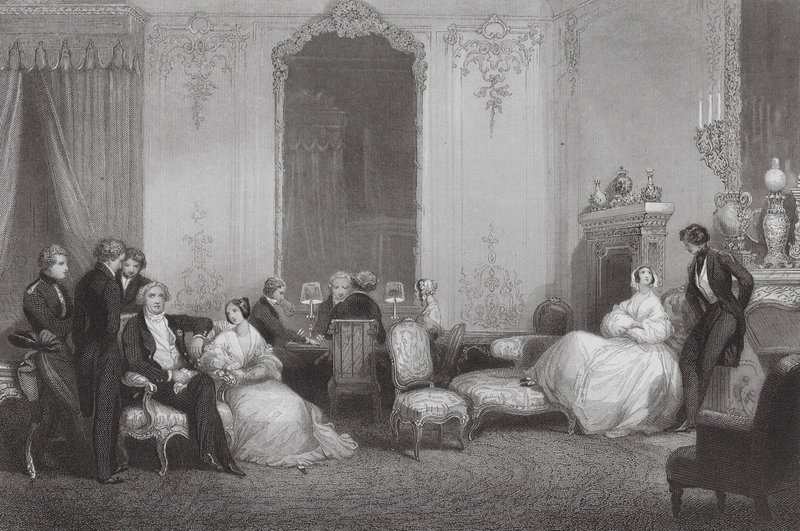 Egy párizsi család (metszet) alkotó: Eugene Louis (after) Lami