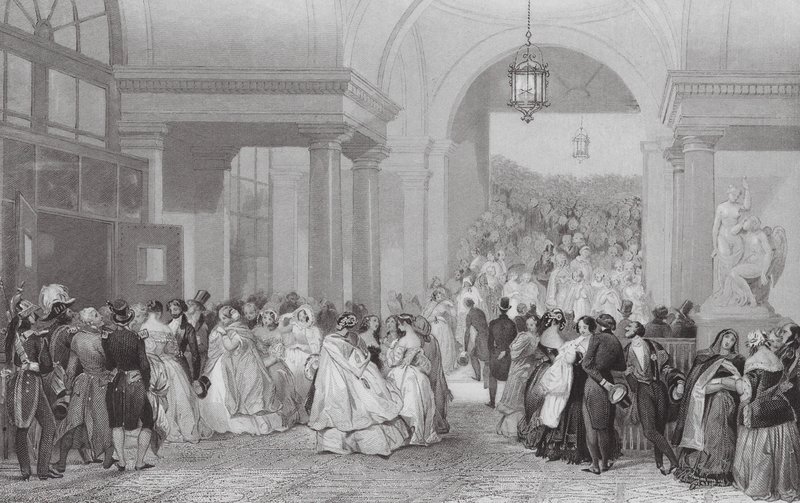 Az operából távozó (metszet) alkotó: Eugene Louis (after) Lami