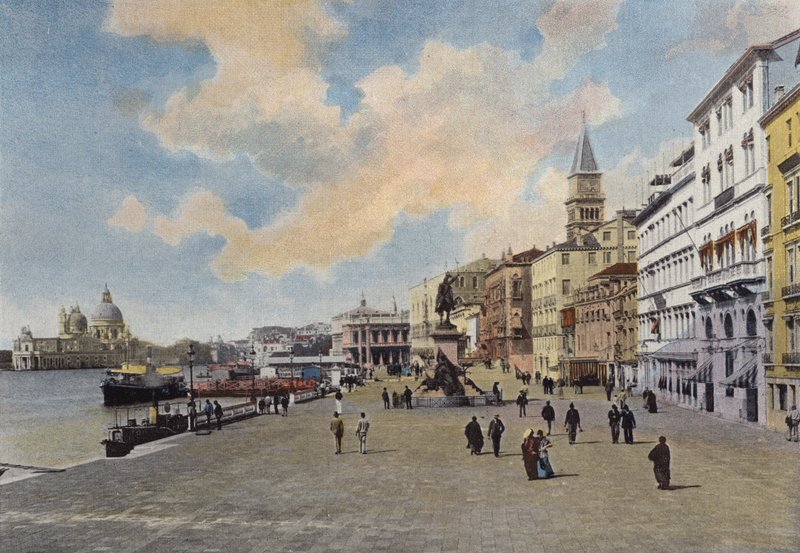 Velence, Quai Des Esclavons, Viktor-Emmanuel szobra alkotó: European Photographer