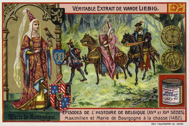 Burgundi Mária és férje, Maximilian osztrák főherceg vadászik, 1482 alkotó: European School