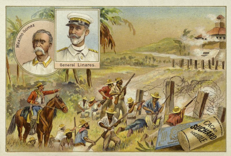 Maximo Gomez, kubai katonai parancsnok és Arsenio Linares spanyol tábornok, Kubai függetlenségi háború, 1895-1898 alkotó: European School