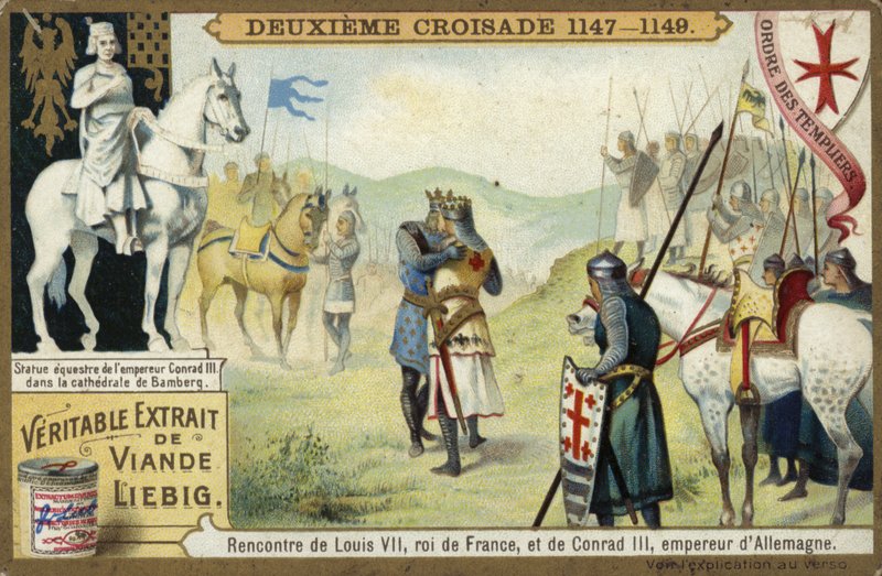 VII. Lajos francia király és III. Konrád német császár találkozása, második keresztes hadjárat, 1147-1149 alkotó: European School