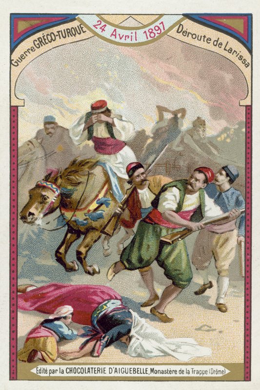 A görögök kitörése Larissánál, görög-török háború, 1897. április 24 alkotó: European School