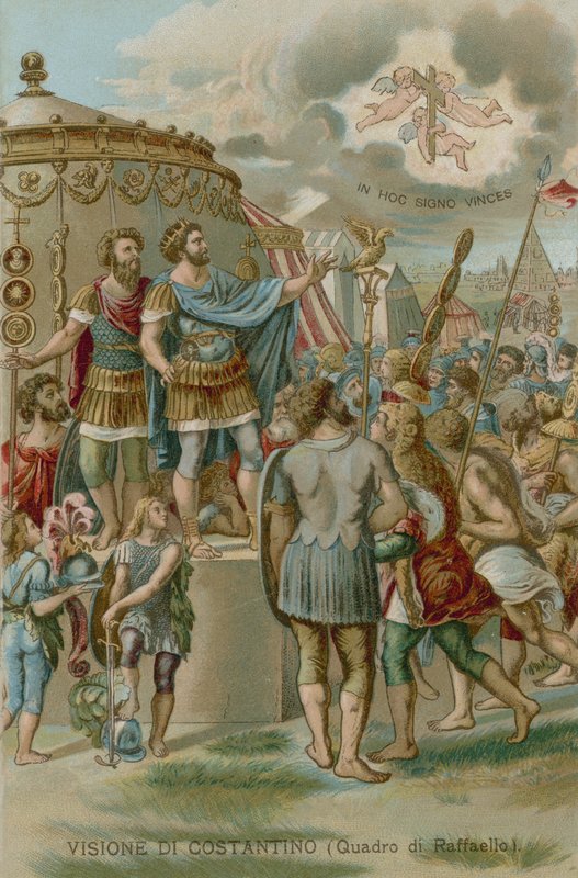 Konstantin látomása a Milvian Bridge-i csata előtt, 312 alkotó: European School