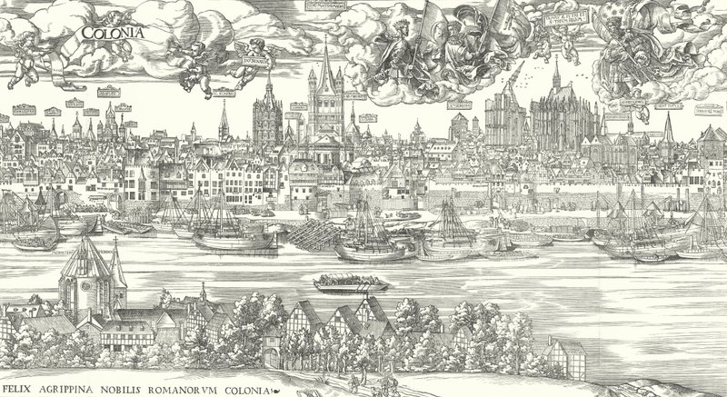 Életkép a Rajna folyón Kölnben, 1531 alkotó: European School