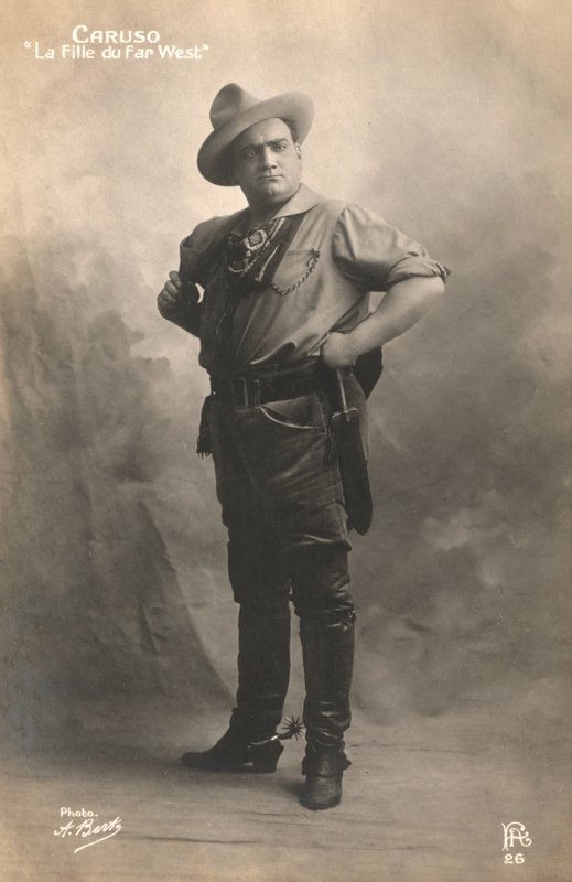 Enrico Caruso Puccini La Fanciulla Del West című művében (f/w fotó) alkotó: European Photographer