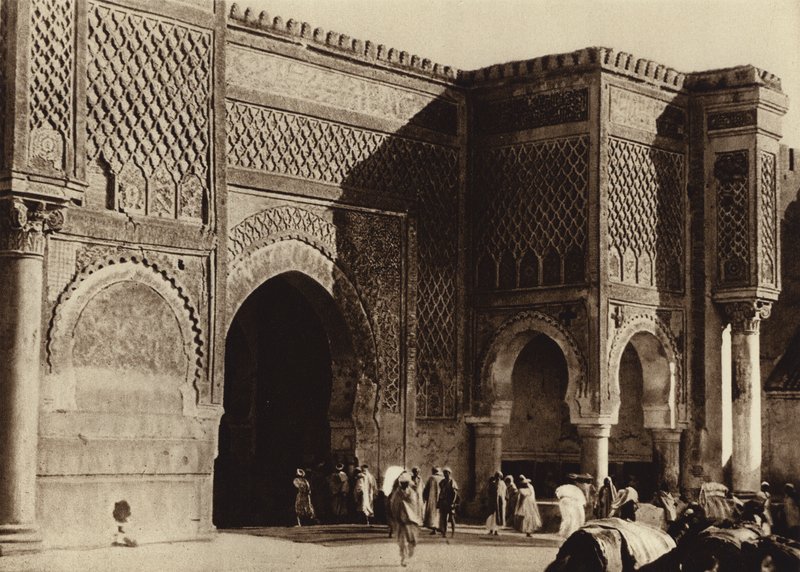 Meknes, Palotakapu, Bab Mansour (f/w fotó) alkotó: European Photographer