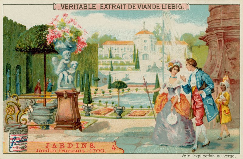 Egy francia kert az 1700-as évekből alkotó: European School