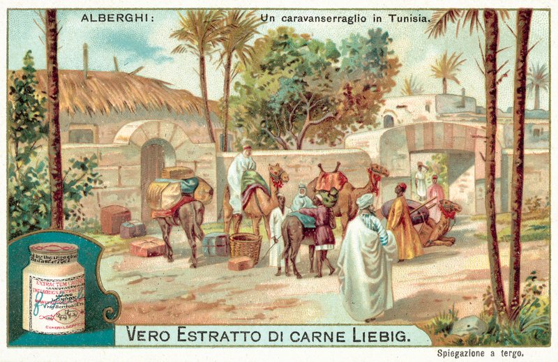 Karavánszeráj Tunéziában (chromolitho) alkotó: European School