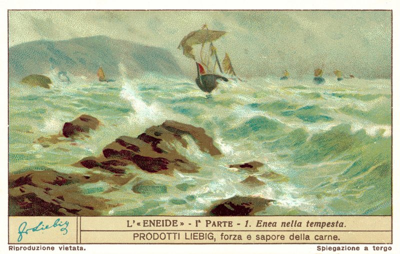 Aeneas flottája a viharban (chromolitho) alkotó: European School