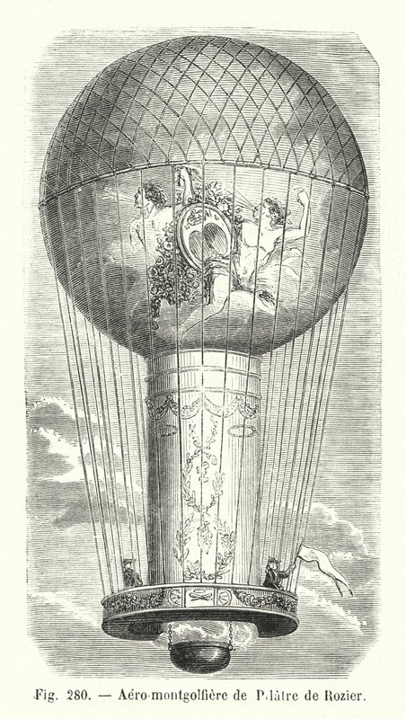 Aero-montgolfiere de Pilatre de Rozier (metszet) alkotó: European School