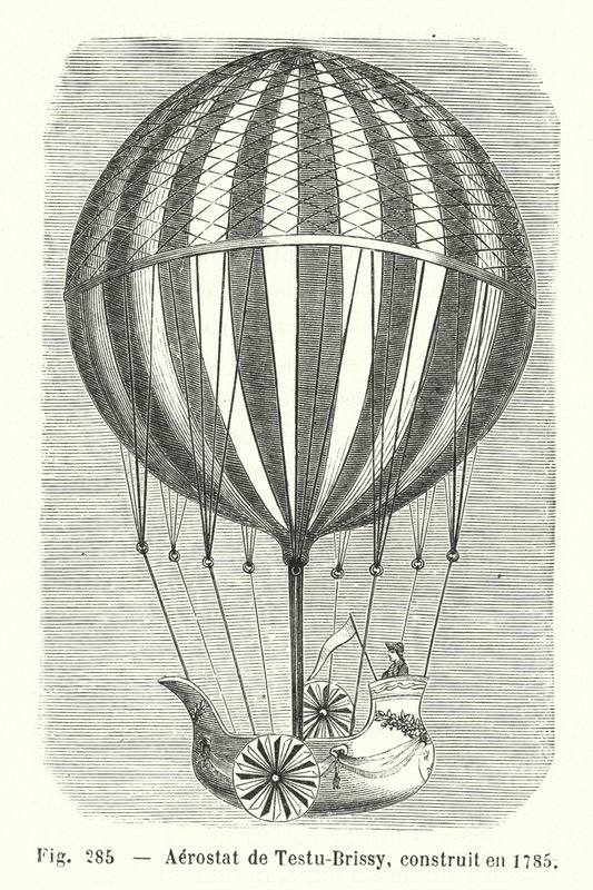 Testu-Brissy aerosztátja, 1785-ben épült (metszet) alkotó: European School