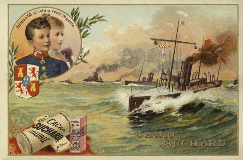 A spanyol XIII. Alfonso és édesanyja, az osztrák Maria Christina, spanyol-amerikai háború, 1898 alkotó: European School