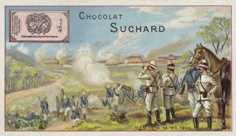 Szövetséges tüzérség bombázza Tiencsint, Kína, Boxerlázadás, 1900 alkotó: European School