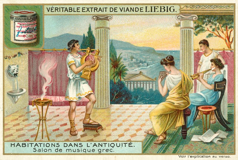 Ókori görög zeneszoba (chromolitho) alkotó: European School