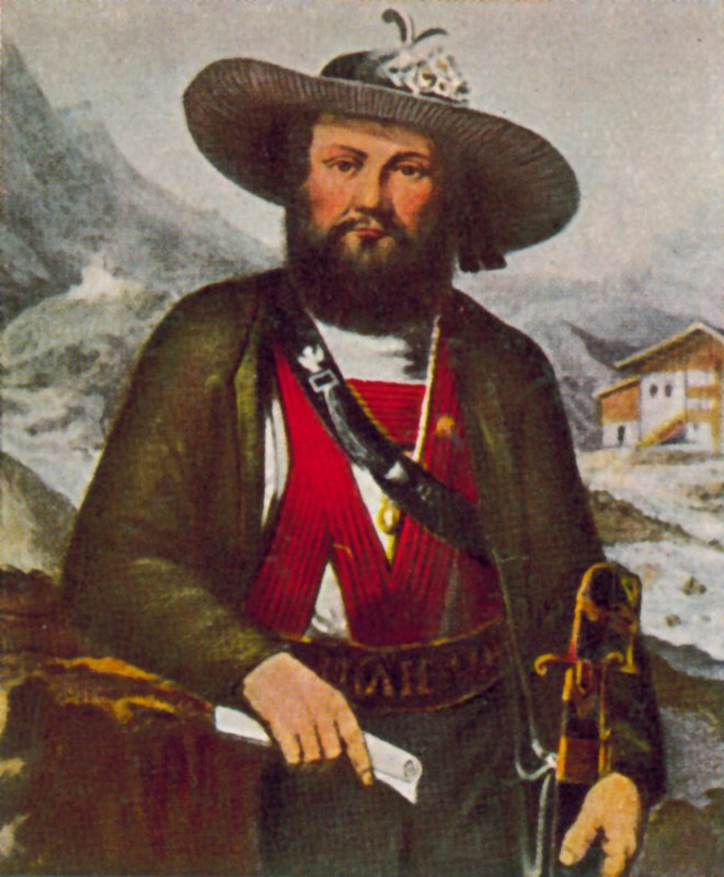 Andreas Hofer, a franciák elleni tiroli felkelés vezetője (színes litográfia) alkotó: European School