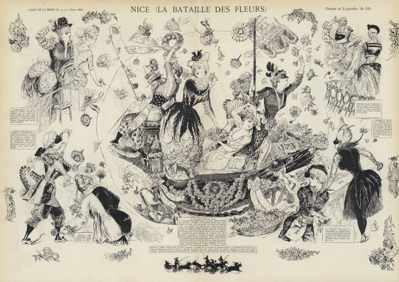 Éves Virágcsata, Nizza, Franciaország (litho) alkotó: European School