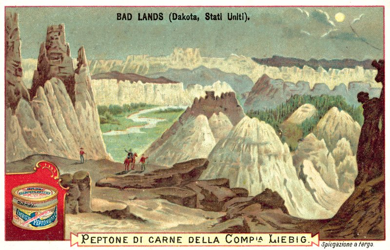 Badlands, Dél-Dakota, USA (chromolitho) alkotó: European School