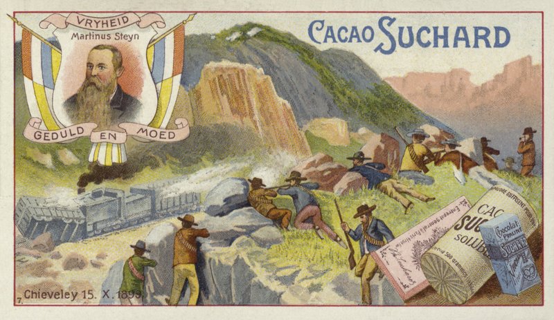 Búrok megtámadnak egy brit páncélozott vonatot, Chieveley, Dél-Afrika, búr háború, 1899. október 15. alkotó: European School