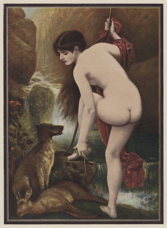Callisto, nimfa a görög mitológiából (színes litho) alkotó: European School
