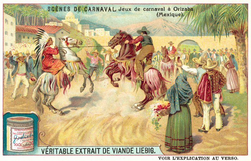 Karneváli játékok a mexikói Orizabában (chromolitho) alkotó: European School