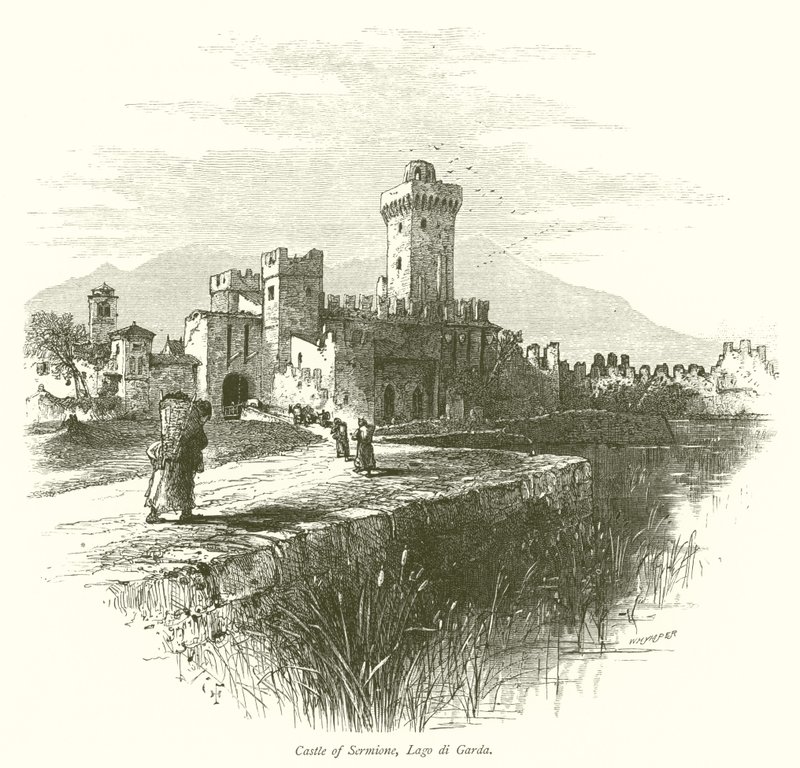Sermione kastélya, Lago di Garda (metszet) alkotó: European School
