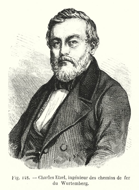 Charles Etzel, württembergi vasúti mérnök (metszet) alkotó: European School
