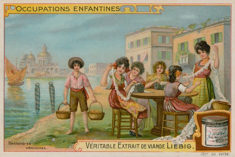 Velencei csipkét készítő gyerekek alkotó: European School