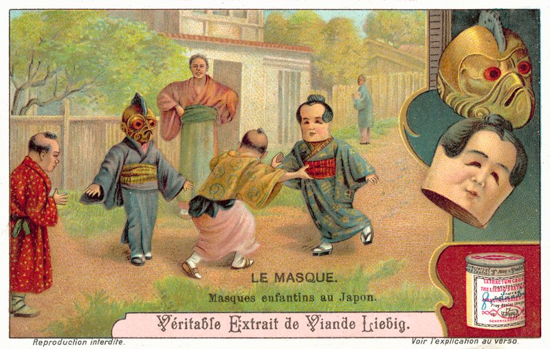 Gyermek maszkok Japánban (chromolitho) alkotó: European School