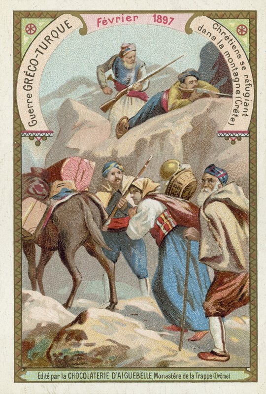 Menedéket kereső keresztények Kréta hegyeiben, görög-török háború, 1897. február alkotó: European School
